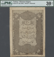 03119 Turkey / Türkei: 20 Kurush AH1277 (1861 Series) With 6 Lines Of Text Above Date On Back, P.34, Highly Rare And Sel - Turchia