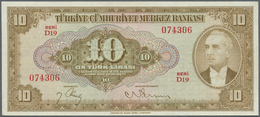 03124 Turkey / Türkei: 10 Lira ND(1948) P. 148a, Light Vertical Folds And Handling In Paper, No Holes Or Tears, Original - Turchia