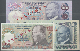 03127 Turkey / Türkei: Set Of 15 Different Specimen Banknotes Containing The Following Pick Numbers 2x 196s, 196As, 2x 1 - Turkey