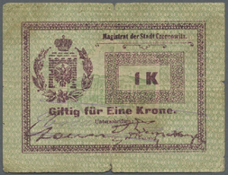 03381 Ukraina / Ukraine: Magistrat Der Stadt Czernovitz, 1 Krone ND(1914) K.14.1.3, Used With Very Strong Center And Hor - Ucraina