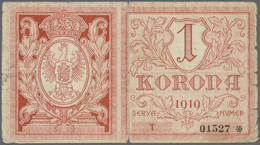 03386 Ukraina / Ukraine: Gmina  Miasta  Lwowa, 1 Korona 1919 K.14.2.NL, Used With Strong Center And Horizontal Fold Caus - Ukraine