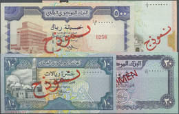 03511 Yemen / Jemen: Set Of 9 Different Specimen Banknotes From The Arab Republic Containing The Denominations 1, 5, 10, - Yemen