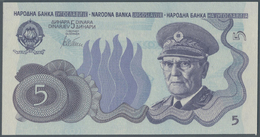 03521 Yugoslavia / Jugoslavien: 5 Dinars ND(1978) Not Issued Banknote, First Time Seen In Blue Color, Unique As PMG Grad - Yougoslavie