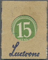 04110 Deutschland - Briefmarkennotgeld: Nürnberg, Lactrone Natur-Getränke, 15 Pf. Ziffer Kontrollrat Grün (ca. 1947), Ei - Autres & Non Classés