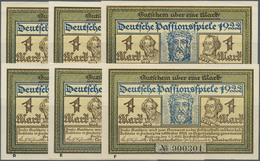 04115 Deutschland - Notgeld - Baden: Freiburg, Deutsche Passionsspiele, 6 X 1 Mark, 1.3.1922 - 1.10.1922, Erh. I-, Total - [11] Emissioni Locali