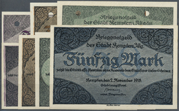 04121 Deutschland - Notgeld - Bayern: Kempten, Stadt, 5, 10, 20, 50 Mark, 2.11.1918, Ohne Rote Verfallzeile, Unentwertet - [11] Local Banknote Issues