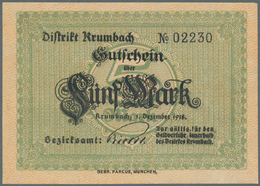 04122 Deutschland - Notgeld - Bayern: Krumbach, Distrikt, 5 Mark, 20 Mark, 1.12.1918, Erh. I-, 2 Scheine - [11] Local Banknote Issues