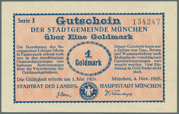 04124 Deutschland - Notgeld - Bayern: München, Stadt, 1, 2, 5 Goldmark, 4.11.1923, Erh. I, 3 Scheine - [11] Local Banknote Issues