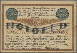 04243 Deutschland - Notgeld - Westfalen: Hörde, F. Cuppring, 50 Pf., 1.10.1921, Scherzschein, Erh. III, Sehr Selten - Other & Unclassified