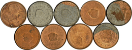 05678 Europa: ERROR Coin: Lot 9 X 1 Cent Diverse Länder Und Jahrgänge Mit Unterschiedlichen Fehlpfägungen, Z.B. Auf Fals - Autres – Europe
