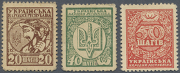 03155 Ukraina / Ukraine: Set Of 3 Stamp Money Issues 20, 40, 50 Shagiv ND(1918) P. 8, 10a, 11 In Condition: UNC: (3 Pcs) - Ucraina
