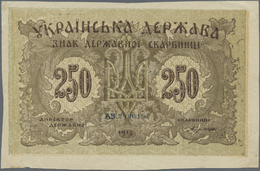 03164 Ukraina / Ukraine: 250 Karbovanez 1918 P. 39a Miscut Borders, Handling And Dints In Paper, Condition: VF. - Ukraine