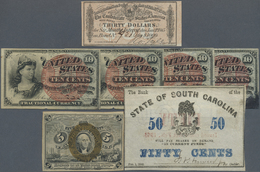 03420 United States Of America: Small Assortment Of 7 Notes Containing 4x 10 Cents Fractional Currency L.1863 (VF To F), - Other & Unclassified