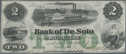 03434 United States Of America: Nebraska, The Bank Of De Soto 2 Dollars 1863, P.NL, Hand Cut From Paper Sheet With A Tin - Other & Unclassified