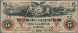03442 United States Of America: Georgia, Merchants And Planters Bank 5 Dollars July 1st 1860, P.NL, Several Folds, Tiny - Altri & Non Classificati