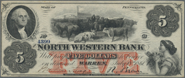 03443 United States Of America: Pennsylvania, The North Western Bank 5 Dollars July 18th 1861, P.NL, Some Minor Creases - Other & Unclassified