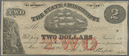 03449 United States Of America: Mississippi, 2 Dollars May 1st 1864, P.NL, Lightly Toned Paper With Several Folds, Trace - Altri & Non Classificati