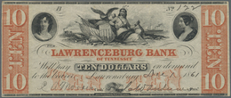 03454 United States Of America: Tennessee, The Lawrenceburg Bank 10 Dollars 1861, P.NL, Soft Vertical Bend At Center And - Autres & Non Classés