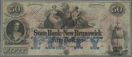 03456 United States Of America: New Jersey, State Bank At New Brunswick 50 Dollars 18xx Remainder Without Date, Signatur - Altri & Non Classificati