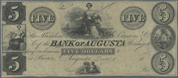 03457 United States Of America: Georgia, Bank Of Augusta 5 Dollars 18xx Remainder Without Date, Serial And Signature, P. - Autres & Non Classés