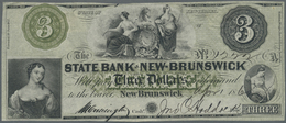 03461 United States Of America: New Jersey, The State Bank At New Brunswick 3 Dollars 1861, P.NL, Tiny Pinholes At Upper - Other & Unclassified