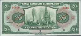 03491 Venezuela: Banco Comercial De Maracaibo 20 Bolivares Specimen Without Signatures And Date (1933-34), P.S182s With - Venezuela