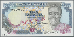 03527 Zambia / Sambia: 10 Kwacha ND Specimen P. 31s In Condition: UNC. - Zambia