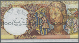 03531 Testbanknoten: Partial Print Of W.A.S. 10.000 Francs In Black Color On A Specimen Note Of Banque De France. The Sp - Specimen