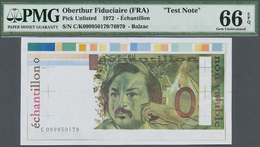 03533 Testbanknoten: France: OBERTHUR FIDUCIAIRE France - "Balzac" Color Specimen With Watermark - PMG 66 EPQ, Rare Colo - Fictifs & Spécimens