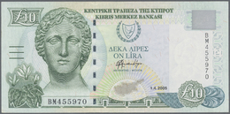 03543 Cyprus / Zypern: Set Of 4 Notes Containing 1 Pound 2004 (2x), 5 Pounds 2003 And 10 Pounds 2005, In Condition: UNC. - Chypre