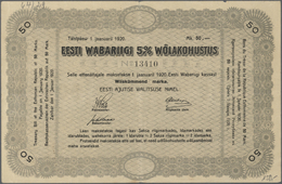 03544 Estonia / Estland: 50 Marka 1920 Of The Estonian Republic 5% Interest Debt Obligations, P.29 With Several Folds, L - Estonia