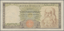 03551 Italy / Italien: 50.000 Lire 1974 Leonardo P. 99c In Normal Used Condition: F. - Autres & Non Classés