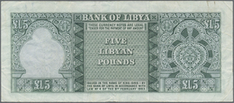 03552 Libya / Libyen: 5 Pounds L.1963 P. 31, Used With Folds And Creases, No Holes Or Tears, Still Strong Paper And Orig - Libye