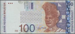 03556 Malaysia: 100 Ringgit ND(1996-2001) P. 44 With Error Print Of The Portrait Color, Light Folds In Paper, Condition: - Malaysia