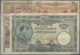 03618 Belgium / Belgien: Set With 13 Banknotes 1914 Till 1920's Comprising For Example 100 Francs=20 Belgas 1928, 100 Fr - [ 1] …-1830 : Avant Indépendance