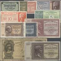 03662 Greece / Griechenland: Set With 12 Banknotes Ionian Islands And Cassa Mediterranea Comprising 1, 5, 10, 50, 100, 5 - Grecia