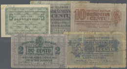 03689 Lithuania / Litauen: Set With 10 Banknotes Series 1920's Containing The Small Currency Notes Of 5 Centai, 2, 10, 2 - Lituanie