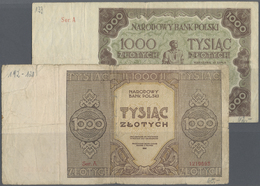 03709 Poland / Polen: Set With 13 Banknotes Series 1945/47 Containing For Example 1000 Zlotych 1945 (P.120), 1000 Zlotyc - Polonia