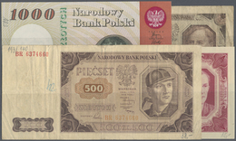 03711 Poland / Polen: Set With 26 Banknotes Series 1948 Till 1989, Containing For Example 10, 100 And 500 Zlotych 1948 ( - Polonia