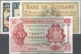 03726 Scotland / Schottland: Nice Set With 4 Banknotes Comprising Bank Of Scotland 1 Pound 1948 P.96b (XF), Clydesdale & - Other & Unclassified