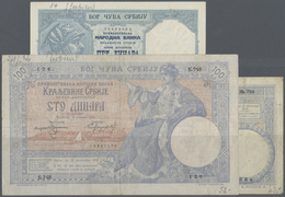 03727 Serbia / Serbien: Lot With 14 Banknotes From 1890's Till 1940's Comprising For Example 10 Dinara 1893 (P.10 In F), - Serbia