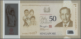 03728 Singapore / Singapur: Commemorative Box Containing 6  Notes Commemorating "50 Years Of Nation-Building", 5x 10 And - Singapore