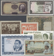 03793 Alle Welt: Collectors Book With 139 Banknotes Africa And Middle East Containing For Example Iran 10 Rials SH1317, - Other & Unclassified