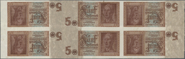 04009 Deutschland - Deutsches Reich Bis 1945: Ungeschnittenes Teilstück Eines Bogens Mit 6 Banknoten 5 Reichsmark 1942, - Altri & Non Classificati