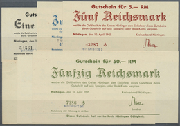 04015 Deutschland - Alliierte Miltärbehörde + Ausgaben 1945-1948: Nürtingen, Kreisverband, 1, 2, 5, 10, 20, 50 RM, 10.4. - Other & Unclassified