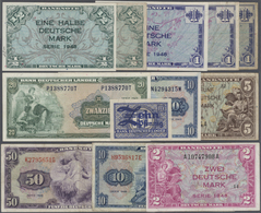 04023 Deutschland - Bank Deutscher Länder + Bundesrepublik Deutschland: Lot Mit 12 Banknoten, Dabei 1/2 DM 1948 Und 1/2 - Autres & Non Classés