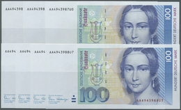 04047 Deutschland - Bank Deutscher Länder + Bundesrepublik Deutschland: Kleines Set Mit 7 Banknoten Zu 100 DM 1989, Ro.2 - Other & Unclassified