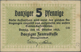 04065 Deutschland - Nebengebiete Deutsches Reich: Danzig 5 Pfennige 1923 P. 34a, Leichte Falten Im Papier, Erhaltung: VF - Altri & Non Classificati