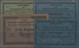 04088 Deutschland - Kolonien: Kleines Lot Mit 4 Noten 10 Rupien Oktober 1915, 2 X 5 Rupien November 1915 Und 5 Rupien Fe - Other & Unclassified