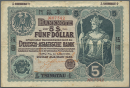 04090 Deutschland - Kolonien: 5 Dollar Deutsch-Asiatische Bank, Filliale Tsingtau 1907, Ro.1001a, Extrem Selten Als Gela - Other & Unclassified